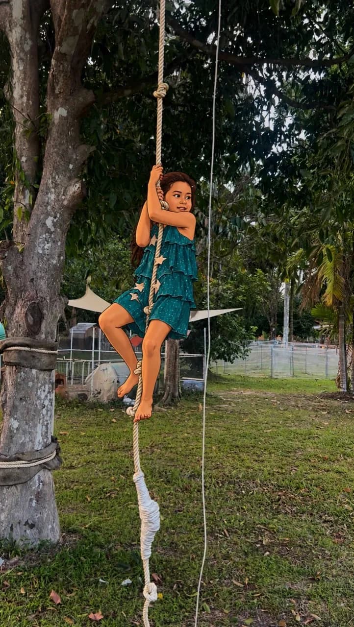 Boy Scout rope climbing activity