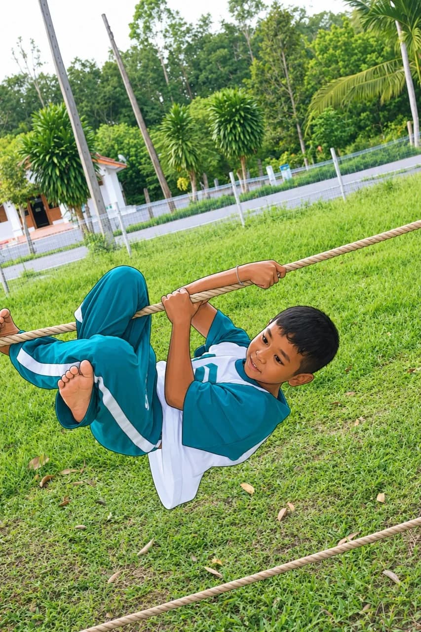 Boy Scout rope challenge